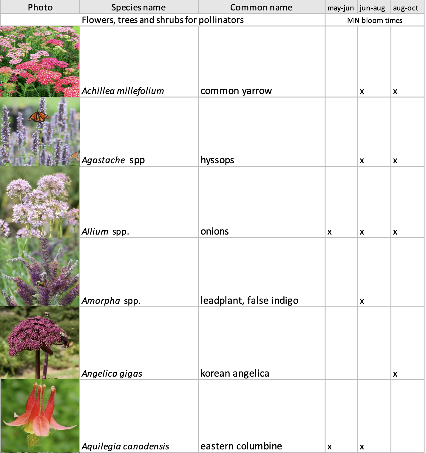 image of plant list